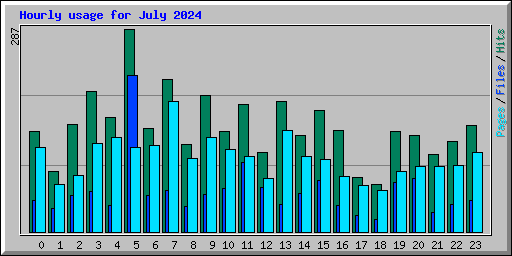 Hourly usage for July 2024